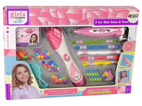 LEAN Toys Zestaw Do Zaplatania Włosów 2 w 1 Koraliki