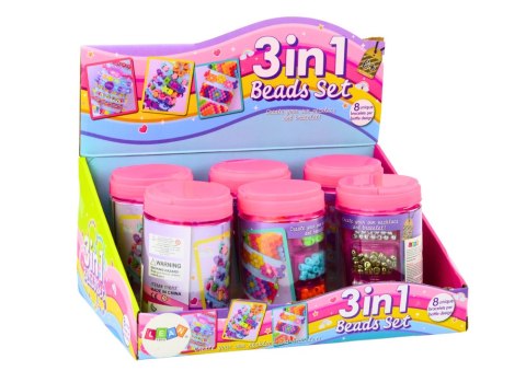 LEAN Toys Zestaw Koralików W Słoiku Do Tworzenia Biżuterii 3w1