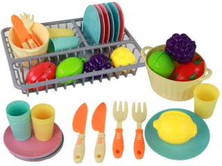LEAN Toys Zestaw Kuchenny Naczynia Warzywa Do Krojenia 21 El. Akcesoria
