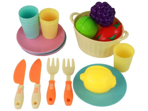 LEAN Toys Zestaw Kuchenny Naczynia Warzywa Do Krojenia 21 El. Akcesoria