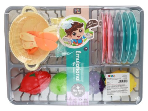 LEAN Toys Zestaw Kuchenny Naczynia Warzywa Do Krojenia 21 El. Akcesoria