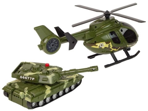 LEAN Toys Zestaw Militarny Czołg Napęd Frykcyjny Helikopter