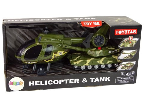 LEAN Toys Zestaw Militarny Czołg Napęd Frykcyjny Helikopter