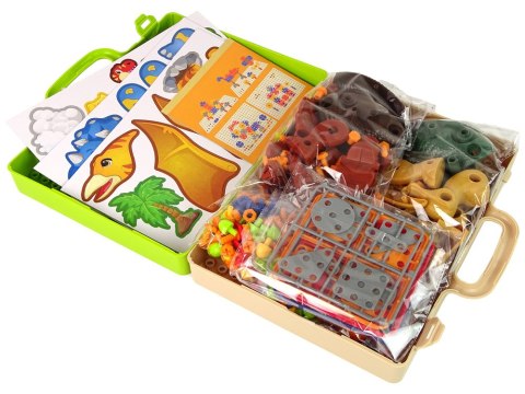 LEAN Toys Zestaw Plansza Klocki DIY Dinozaury Śrubokręt