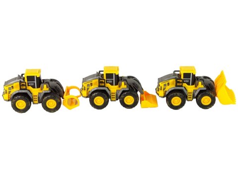 LEAN Toys Zestaw Pojazdów Budowlanych 3 Modele Żółte