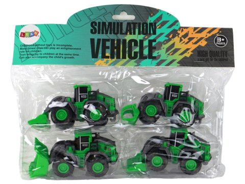 LEAN Toys Zestaw Pojazdów Farmerskich Zielone Traktory 4 Ele