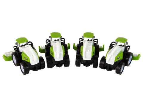 LEAN Toys Zestaw Pojazdów Farmerskich Zielone Traktory 4 Ele