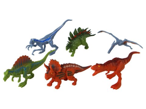LEAN Toys Zestaw Pojazdów Helikopter Dinozaury 6 Sztuk Kolorowe