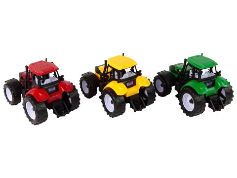 LEAN Toys Zestaw Traktorów Rolniczych Farma 3 Sztuki Kolorowe