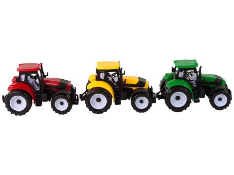 LEAN Toys Zestaw Traktorów Rolniczych Farma 3 Sztuki Kolorowe