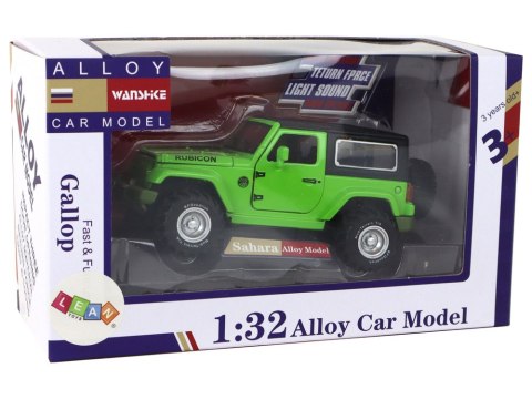 LEAN Toys Auto Terenowe Napęd Frykcyjny Na Baterie Metalowy Zielony 1:32