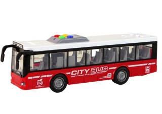 LEAN Toys Autobus Na Baterie Światła Dźwięki Napęd Frykcyjny Czerwony 1:16
