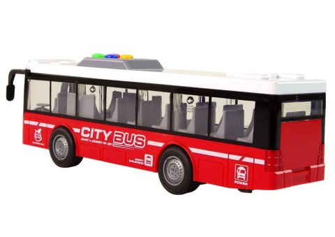 LEAN Toys Autobus Na Baterie Światła Dźwięki Napęd Frykcyjny Czerwony 1:16