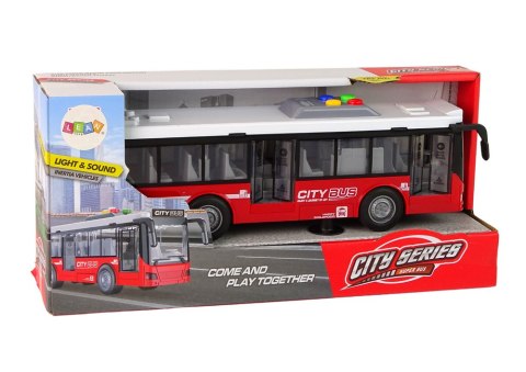LEAN Toys Autobus Na Baterie Światła Dźwięki Napęd Frykcyjny Czerwony 1:16
