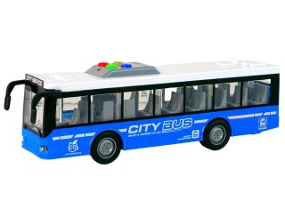 LEAN Toys Autobus Na Baterie Światła Dźwięki Napęd Frykcyjny Niebieski 1:16