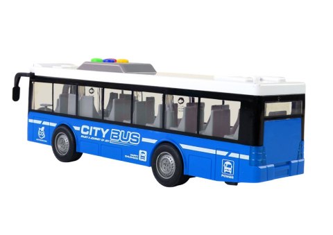 LEAN Toys Autobus Na Baterie Światła Dźwięki Napęd Frykcyjny Niebieski 1:16