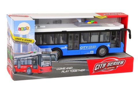 LEAN Toys Autobus Na Baterie Światła Dźwięki Napęd Frykcyjny Niebieski 1:16