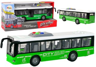 LEAN Toys Autobus Na Baterie Światła Dźwięki Napęd Frykcyjny Zielony 1:16