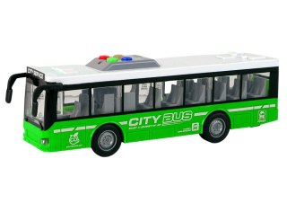 LEAN Toys Autobus Na Baterie Światła Dźwięki Napęd Frykcyjny Zielony 1:16
