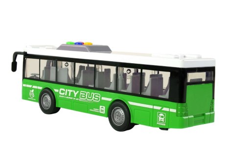 LEAN Toys Autobus Na Baterie Światła Dźwięki Napęd Frykcyjny Zielony 1:16
