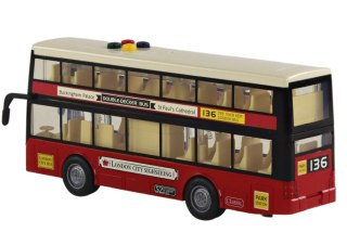 LEAN Toys Autobus Piętrowy Miejski Światła Dźwięki Czerwony 1:16
