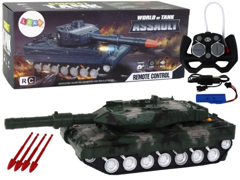 LEAN Toys Czołg RC Zdalnie Sterowany Zielony Moro