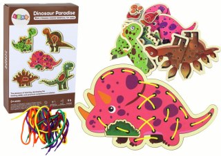 LEAN Toys Gra Zręcznościowa Raj Dinozaurów Sznurowane Kolorowe