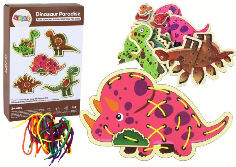 LEAN Toys Gra Zręcznościowa Raj Dinozaurów Sznurowane Kolorowe