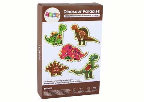 LEAN Toys Gra Zręcznościowa Raj Dinozaurów Sznurowane Kolorowe