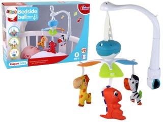 LEAN Toys Karuzela Łóżeczkowa Na Baterie Dźwięki Niebieska 3 Pluszaki
