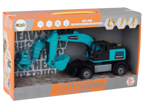 LEAN Toys Koparka Zestaw DIY Niebieska Pojazd Budowlany Wiertnica Chwytak