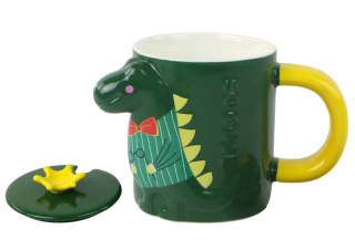 LEAN Toys Kubek Z Przykrywką Zielony Dinozaur 400 ml