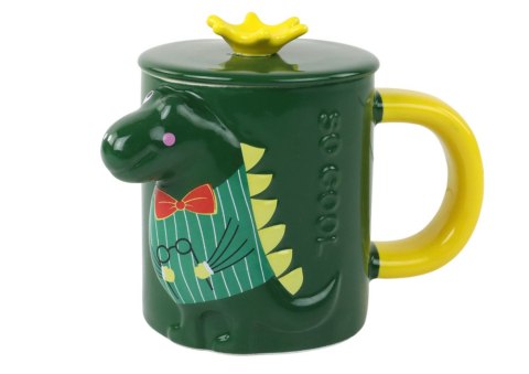 LEAN Toys Kubek Z Przykrywką Zielony Dinozaur 400 ml