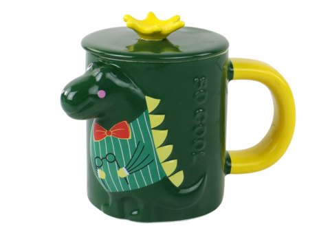 LEAN Toys Kubek Z Przykrywką Zielony Dinozaur 400 ml