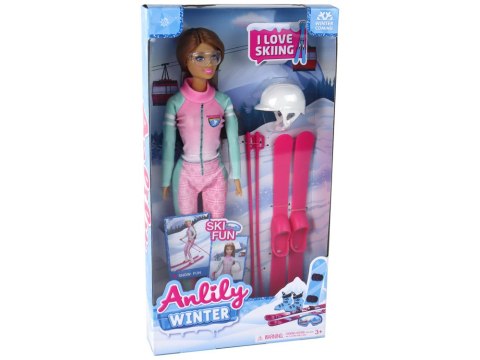 LEAN Toys Lalka Anlily Narciarka Zestaw Narciarski Narty