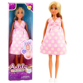 LEAN Toys Lalka Dla Dzieci Anlily Księżniczka Długie Ciemne Włosy Żółta Sukienka