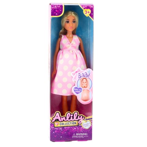 LEAN Toys Lalka Dla Dzieci Anlily Księżniczka Długie Ciemne Włosy Żółta Sukienka