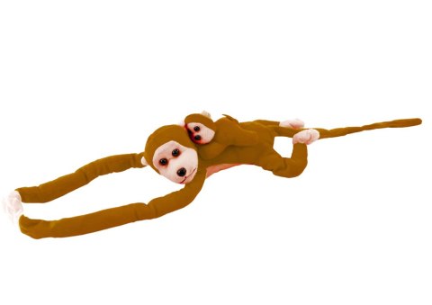 LEAN Toys Maskotka Pluszowa Małpka z Dzieckiem Ciemno Brązowa 70 cm