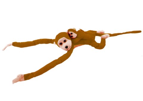 LEAN Toys Maskotka Pluszowa Małpka z Dzieckiem Ciemno Brązowa 70 cm