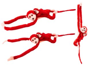 LEAN Toys Maskotka Pluszowa Małpka z Dzieckiem Czerwona 90 cm