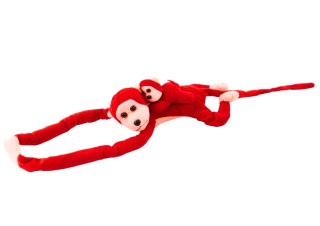 LEAN Toys Maskotka Pluszowa Małpka z Dzieckiem Czerwona 90 cm