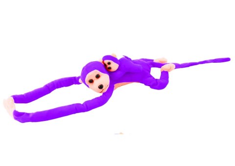 LEAN Toys Maskotka Pluszowa Małpka z Dzieckiem Fioletowa 90 cm