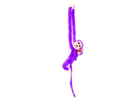 LEAN Toys Maskotka Pluszowa Małpka z Dzieckiem Fioletowa 90 cm