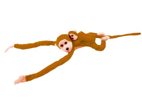 LEAN Toys Maskotka Pluszowa Małpka z Dzieckiem Jasno Brązowa 70 cm