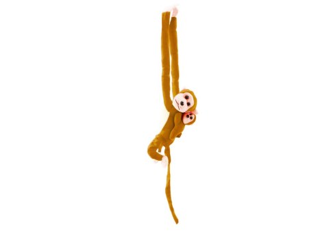 LEAN Toys Maskotka Pluszowa Małpka z Dzieckiem Jasno Brązowa 70 cm