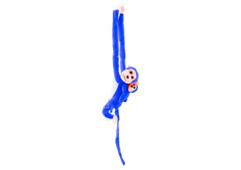 LEAN Toys Maskotka Pluszowa Małpka z Dzieckiem Niebieska 70 cm