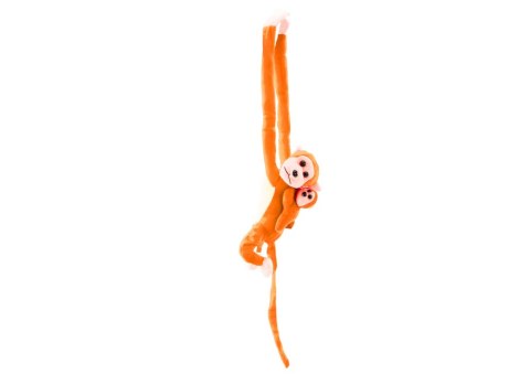 LEAN Toys Maskotka Pluszowa Małpka z Dzieckiem Pomarańczowa z Dźwiękiem 70 cm