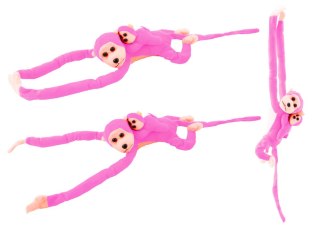 LEAN Toys Maskotka Pluszowa Małpka z Dzieckiem Różowa 70 cm