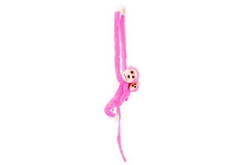 LEAN Toys Maskotka Pluszowa Małpka z Dzieckiem Różowa 70 cm