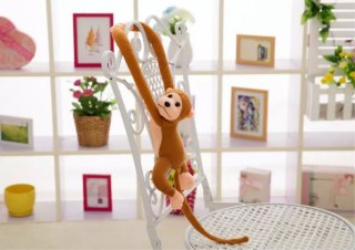 LEAN Toys Maskotka Pluszowa Małpka z Dźwiękiem Ciemno Brązowa 80 cm